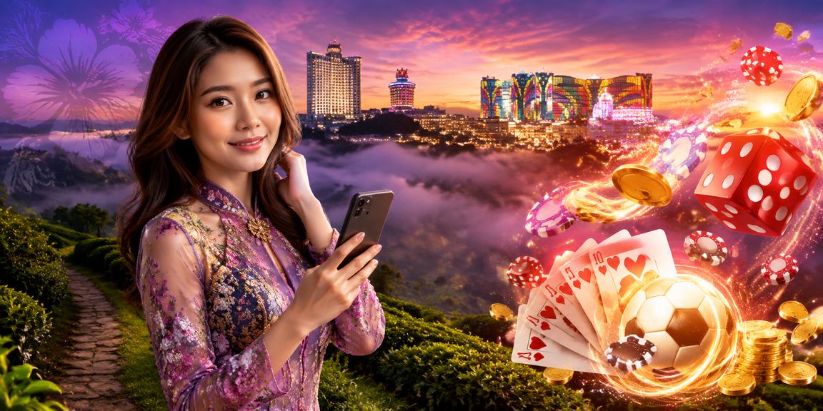Suasana permainan kasino berkonsep Genting Highlands dalam persekitaran dalam talian 9000